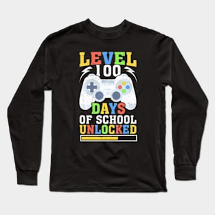 Video Gamer Student 100th Day Teacher 100 Days of School Long Sleeve T-Shirt